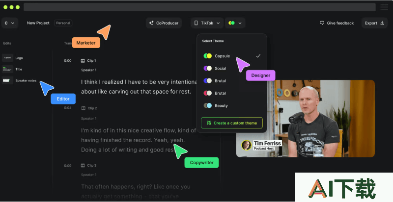 Capsule AI Video Editor